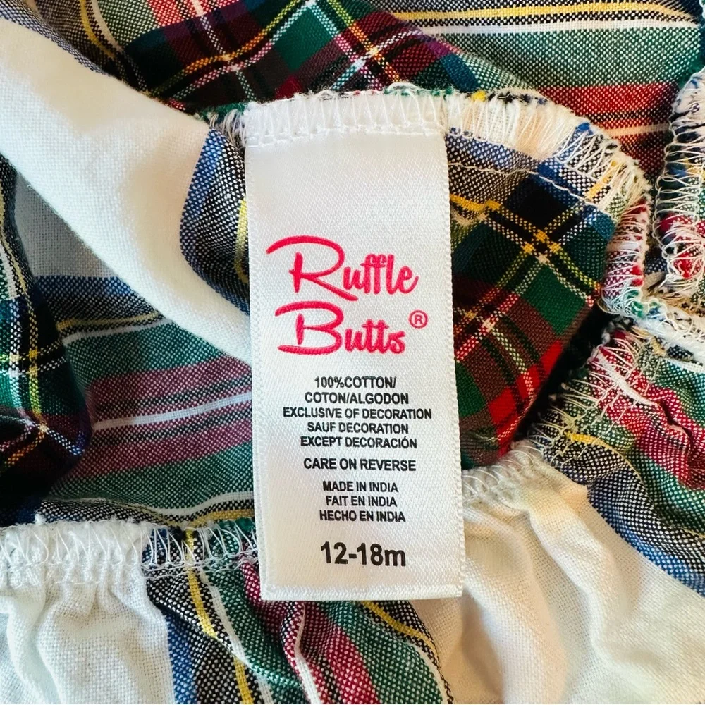NWOT Ruffle Butts Good Tidings Plaid Holiday Dress 12/18 months